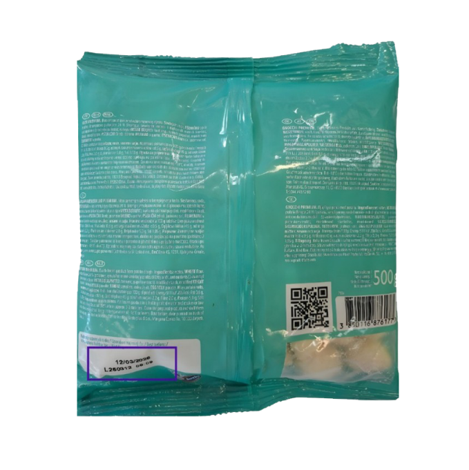 Njoki Premium 500 g stražnja strana pakiranja